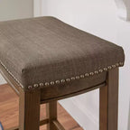 Gepolsterter Barhocker ohne Rückenlehne – Grau / Dunkelbraun / Natur / Buff-Beige / Beige-Walnuss, Sitzplatz für 1 Person