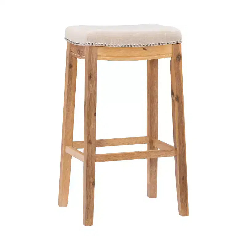 Sgabello da bar senza schienale imbottito – Grigio / Marrone scuro / Naturale / Beige camoscio / Noce beige, 1 posto