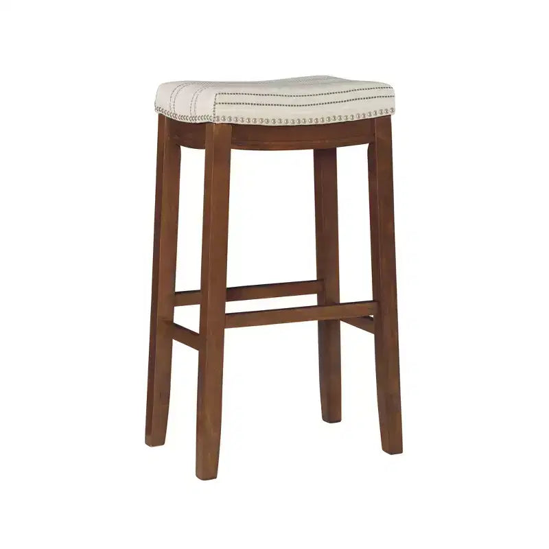 Sgabello da bar senza schienale imbottito – Grigio / Marrone scuro / Naturale / Beige camoscio / Noce beige, 1 posto