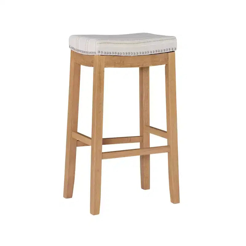 Sgabello da bar senza schienale imbottito – Grigio / Marrone scuro / Naturale / Beige camoscio / Noce beige, 1 posto