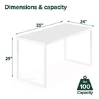 Escritorio con estructura de metal marrón/blanco de 55'' – individual