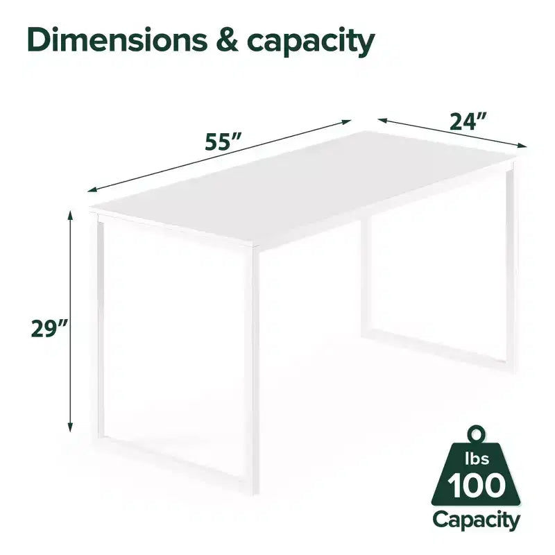 Scrivania in metallo da 55" marrone/bianco – Singola