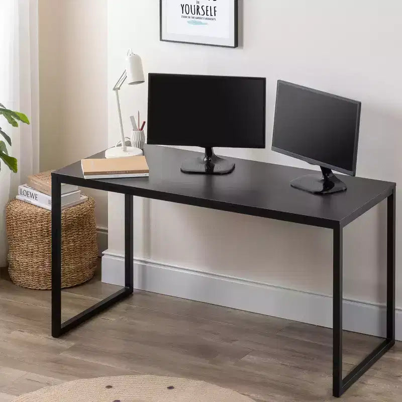 Scrivania in metallo da 55" marrone/bianco – Singola