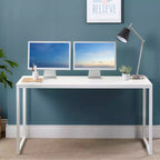 Escritorio con estructura de metal marrón/blanco de 55'' – individual