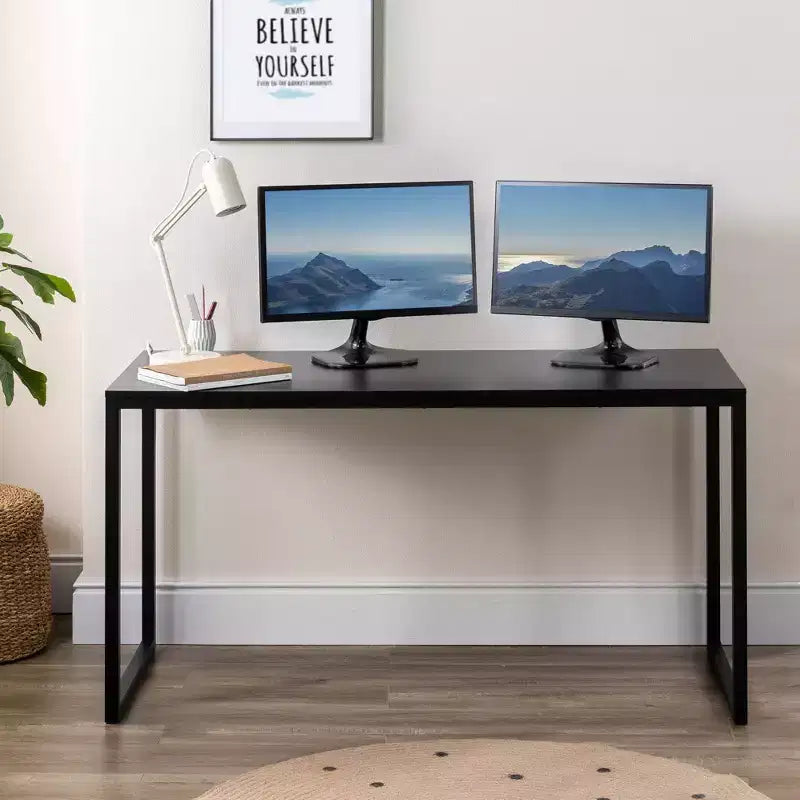 Scrivania in metallo da 55" marrone/bianco – Singola