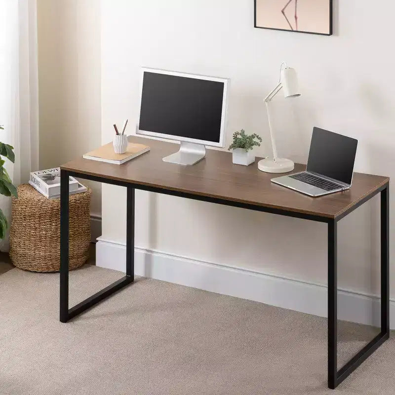 Scrivania in metallo da 55" marrone/bianco – Singola