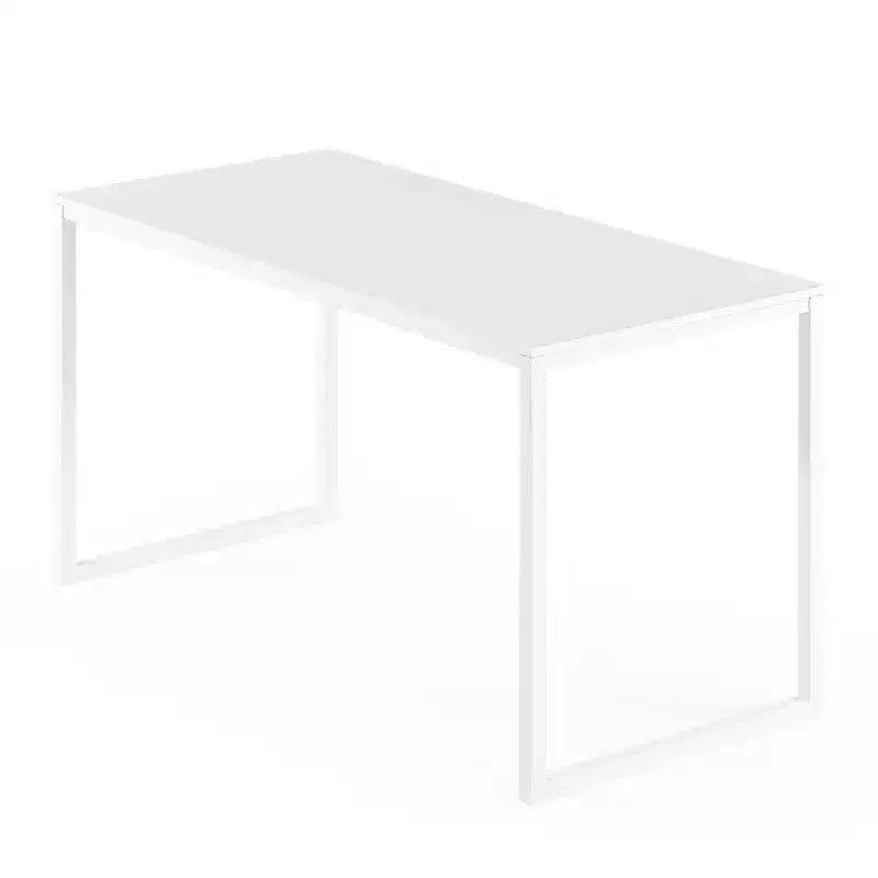 Scrivania in metallo da 55" marrone/bianco – Singola