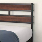 Brown Bamboo & Metal Platform Bed Frame – King, Single Sleeper