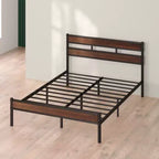 Brown Bamboo & Metal Platform Bed Frame – King, Single Sleeper